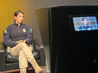 PRF grava depoimento no estúdio da FURB TV