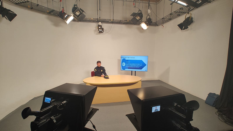 Policial rodoviário Régis Julien Lóes, na FURB TV
