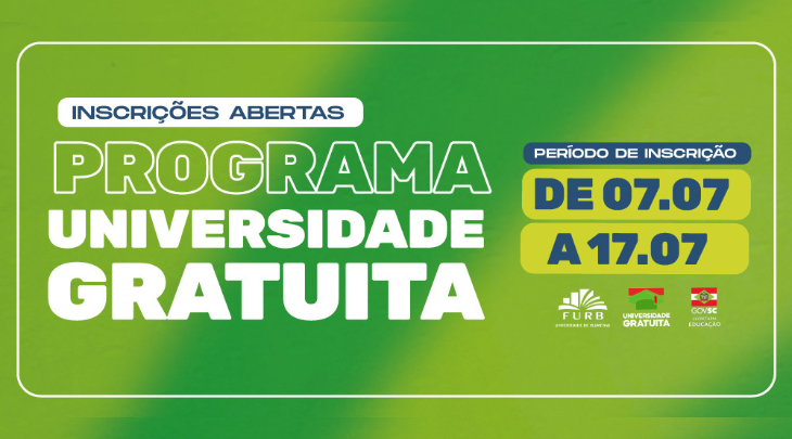 Universidade Gratuita na FURB: inscrições abertas para novas bolsas em 2025/2