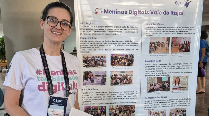 Projeto de extensão da FURB que apresenta o mundo da tecnologia a meninas participa do Congresso da Sociedade Brasileira de Computação, em Alagoas