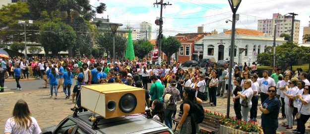Professores integram passeata em defesa do Pibid em Lages